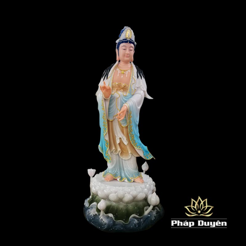 Bộ Tượng Tây Phương Tam Thánh Đứng, Chất Liệu Bột Đá, Cao 150cm 