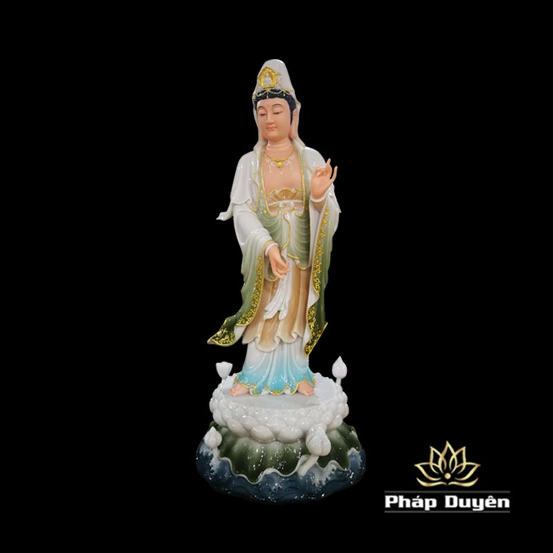 Bộ Tượng Tây Phương Tam Thánh Đứng, Chất Liệu Bột Đá, Cao 150cm 