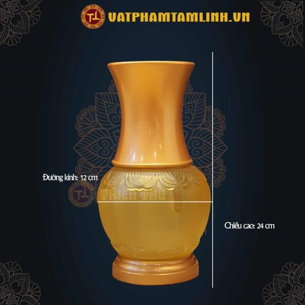 Bình Hoa Lưu Ly Viền Vàng (24 cm) 