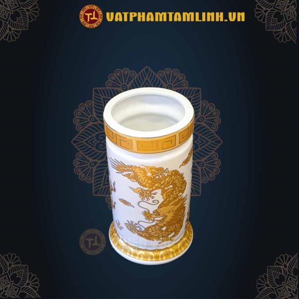 Ống Nhang Trắng Rồng Vàng 