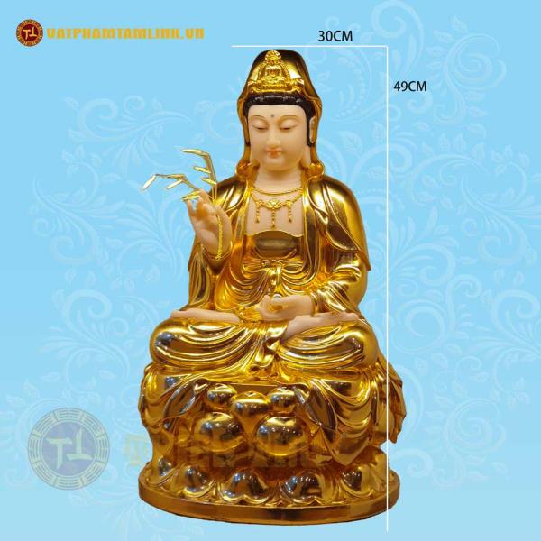 Tượng Quan Âm Bồ Tát Dát Vàng 