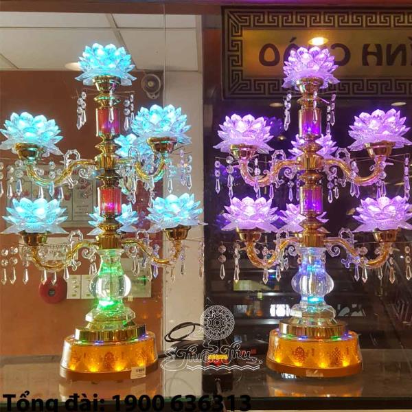 Cặp sen led 7 bông tụng kinh