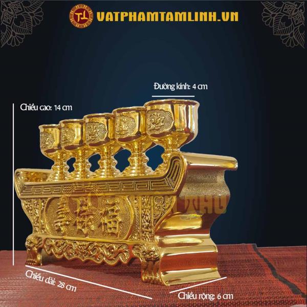 Án 5 Ly Sen Nhỏ Bằng Đồng 