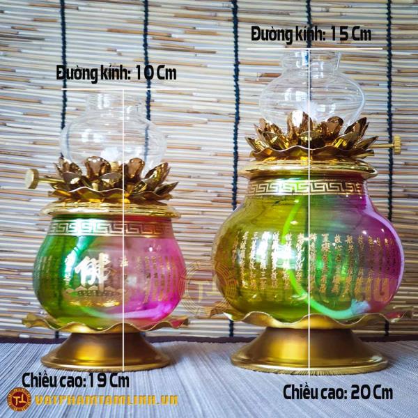 Đèn Dầu Thủy Tinh Chú Đại Bi 