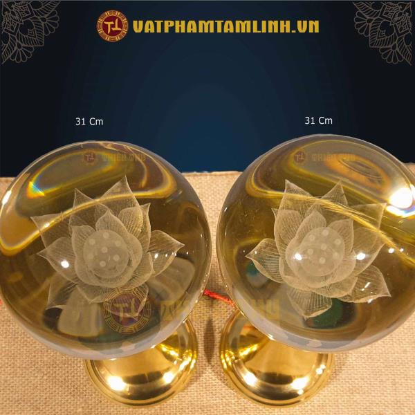 Cặp đèn chân đồng (tròn)