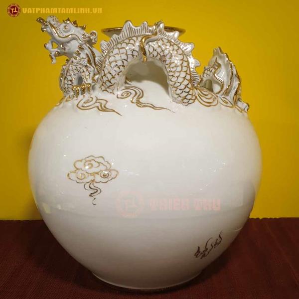 Bình Hút Lộc Nổi Rồng Ngậm Ngọc 