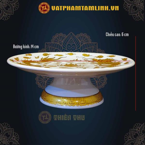 Dĩa Trắng Rồng Vàng 
