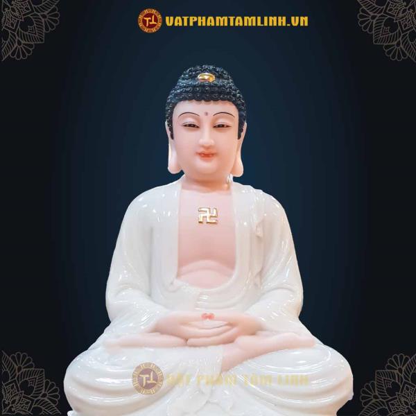 Bộ Tam Thánh Phật Ngồi (Bột Đá Trắng) 