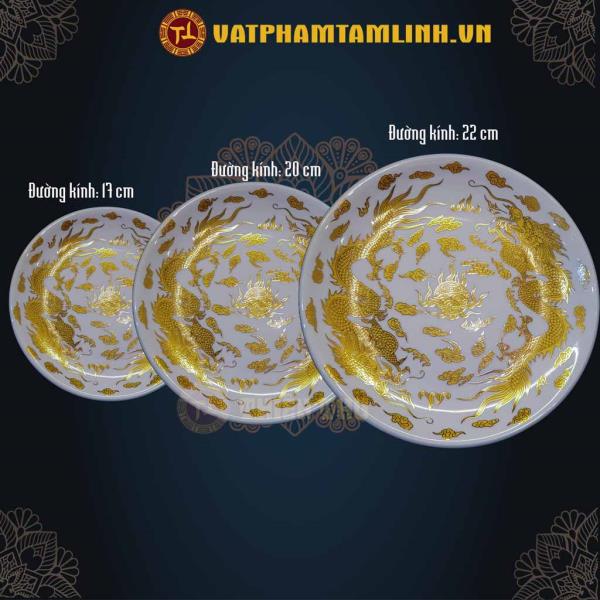 Dĩa Trắng Rồng Vàng 
