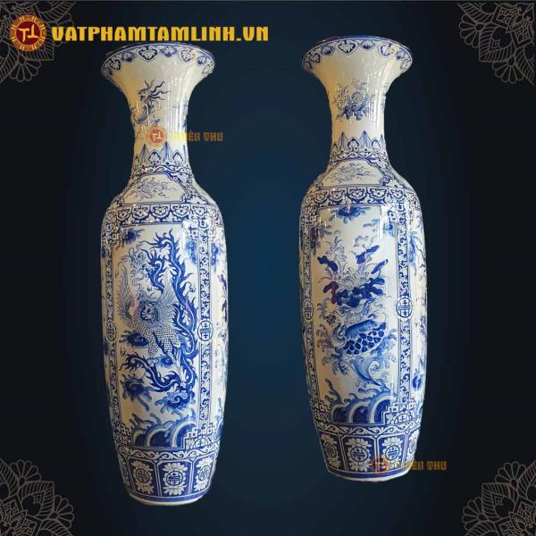 Cặp Lộc Bình Gốm Vẽ Tứ Linh 