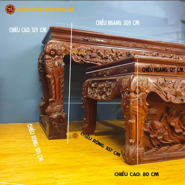 Bộ Bàn Thờ Gỗ Chân Quỳ 