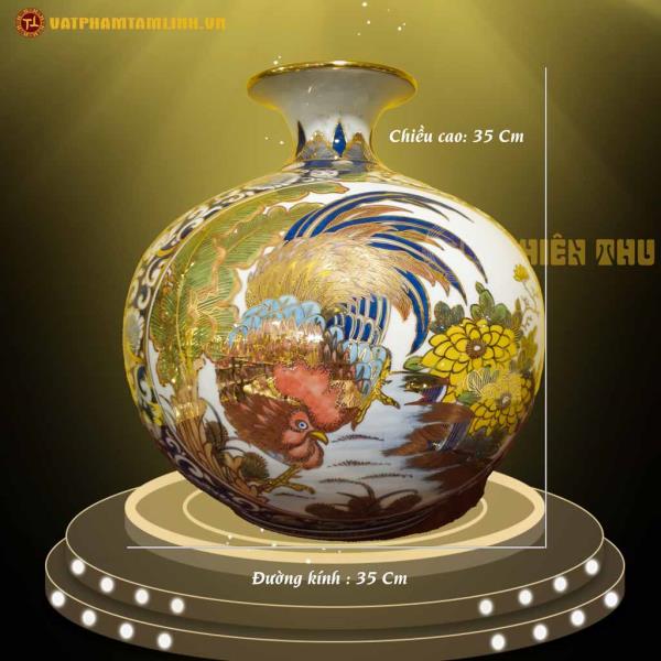 Bình Hút Lộc Vẽ Gà Trống Đại Cát 