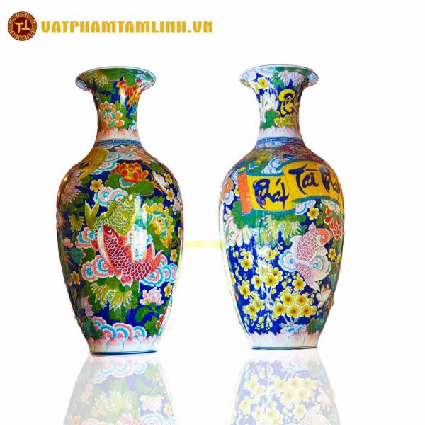 Bảo Bình Nhị Cảnh Phát Tài Phát Lộc - Cá Chép Ngàn Hoa 
