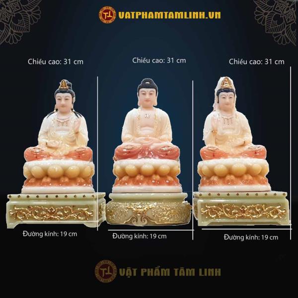 Bộ Tam Thánh Phật Bột Đá 