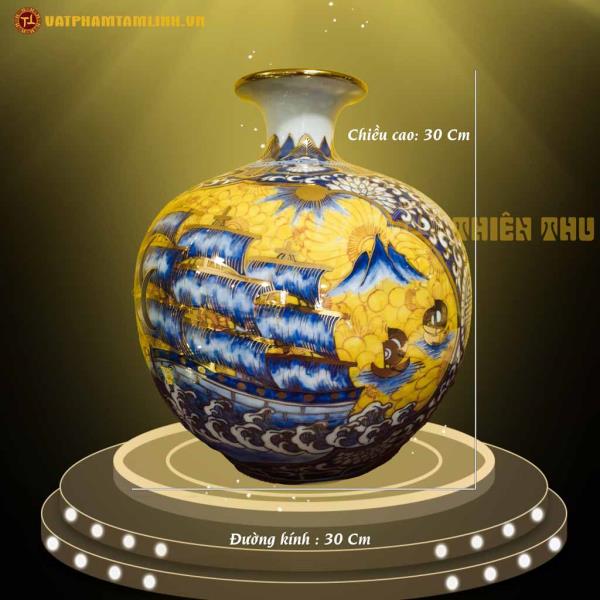 Bình Hút Lộc Vẽ Hoa Văn Dát Vàng 