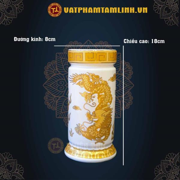 Ống Nhang Trắng Rồng Vàng 
