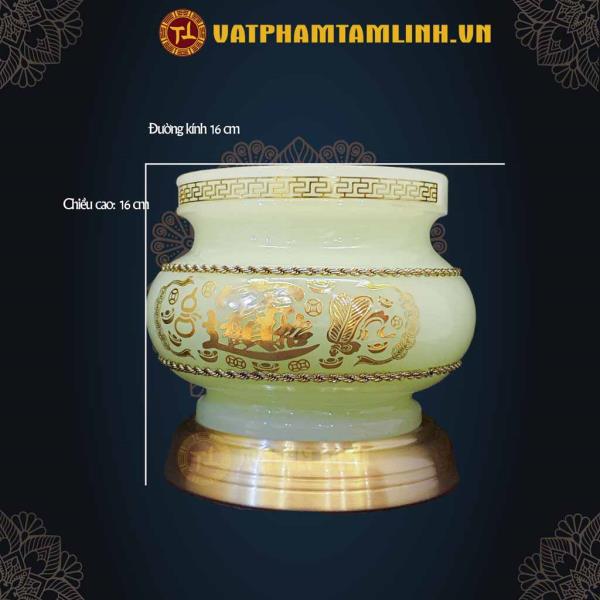 Bát Hương bọc viền đá lưu ly (trơn)