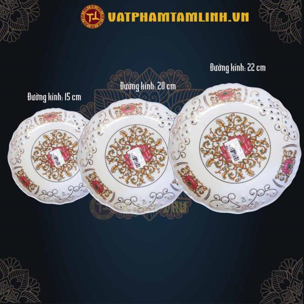 Dĩa Sứ Vẽ Hoa 