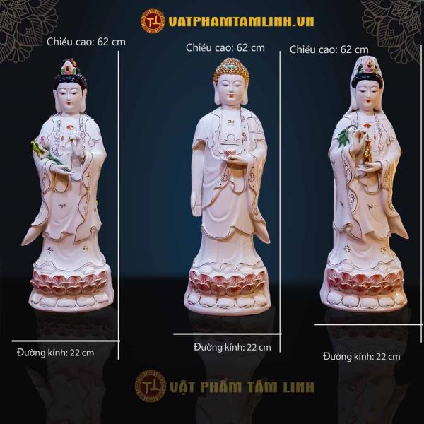 Bộ Tam Thánh Phật Sứ Trắng 