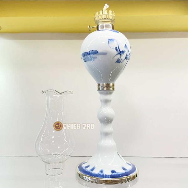 Đèn dầu sứ đồng 50567 (34cm)