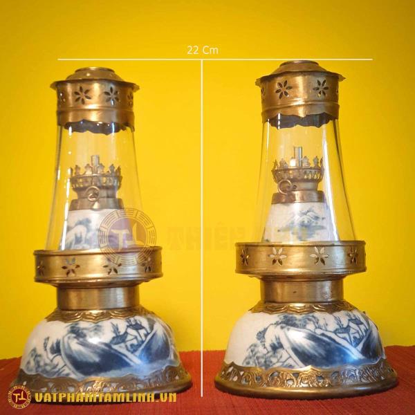 Đèn bát úp men rạn cổ