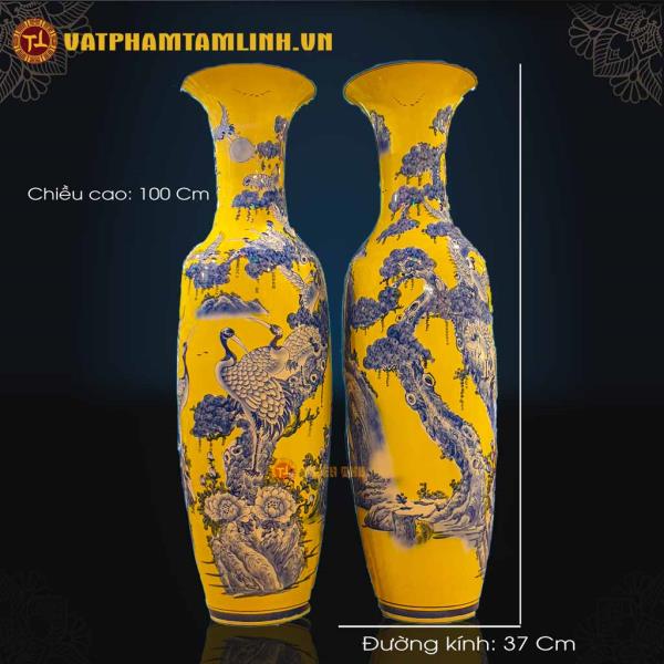 Cặp Lục Bình Bách Hạt (Men màu cao 1m4)