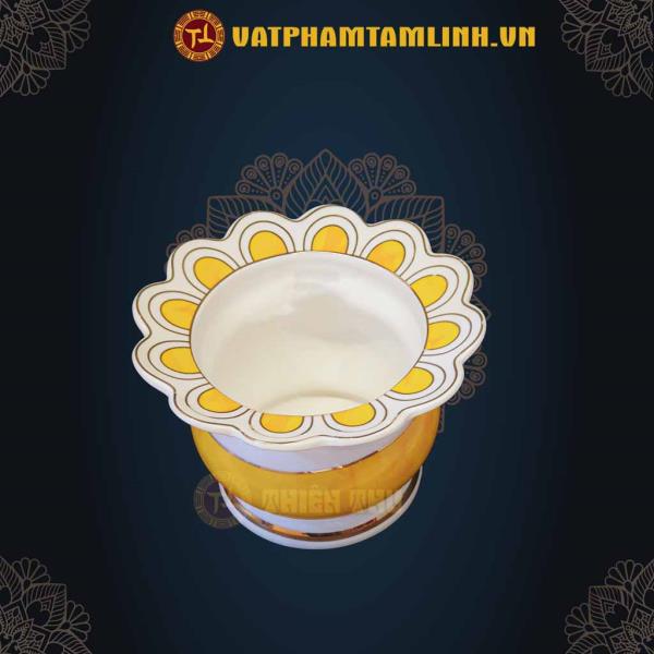 Lư Hương Sứ Màu Vàng 