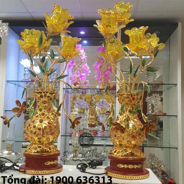 Cặp đèn pha lê 5 bông