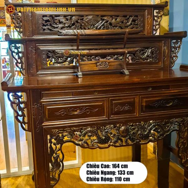 Bàn Thờ Gia Tiên Tam Cấp Gỗ Muồng Đen 