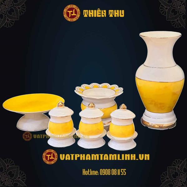 Bộ thờ cúng Gốm Sứ Vàng