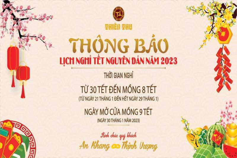 Thông báo lịch nghỉ tết Nguyên Đán 2023