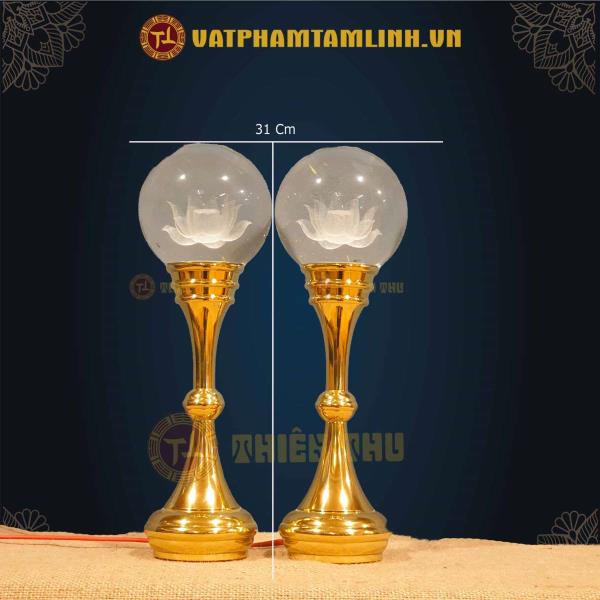 Cặp đèn chân đồng (tròn)