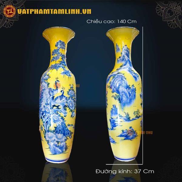 Cặp Lục Bình Gốm Men Màu Tùng Công 