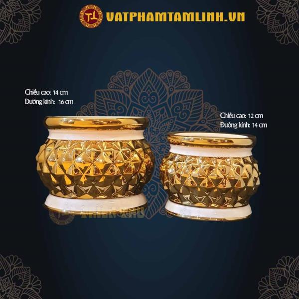 Bộ Thờ Cúng Gốm Dát Vàng 2022