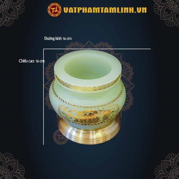 Bát Hương bọc viền đá lưu ly (trơn)