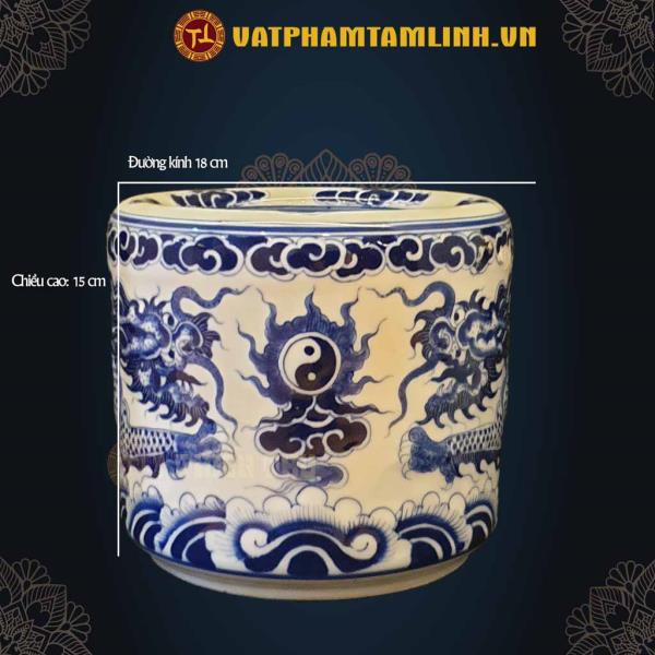 Bộ Thờ Cúng Gốm Bát Tràng Rồng Xanh