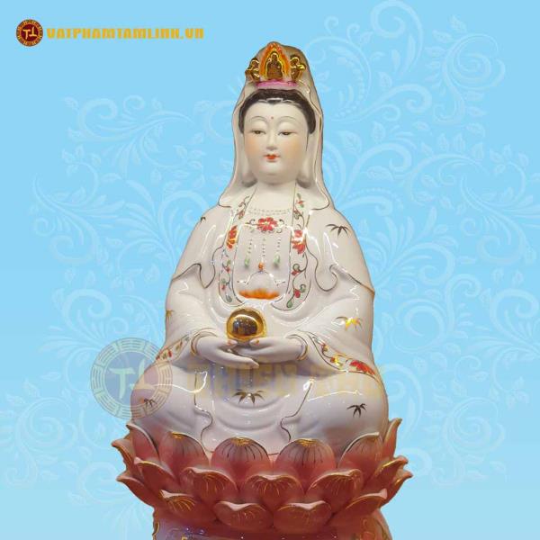 Quan Âm Áo Trắng Viền Vàng 