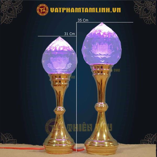 Cặp đèn pha lê chân đồng 01 